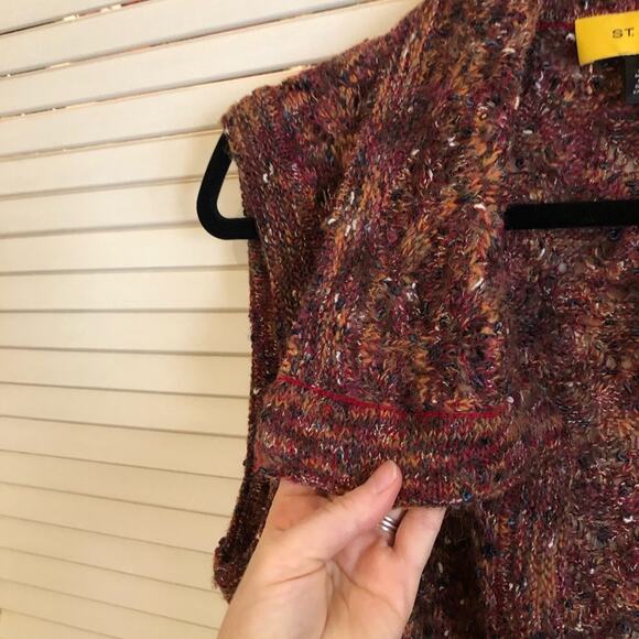 St. John Multicolor Slub Wool and Alpaca Knit Vest Size Small - Picture 4 of 10